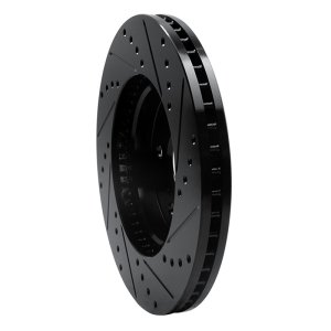 Lexus ES300 Brake Rotor (1) - Front Left - R1 Concepts - Drilled & Slotted - Black - `02-`15